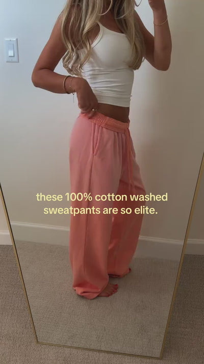 Comfrt Sunwashed Straight Leg Sweatpants 100% Cotton Garment Dyed