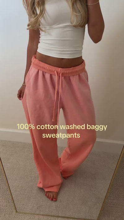 Comfrt Sunwashed Straight Leg Sweatpants 100% Cotton Garment Dyed