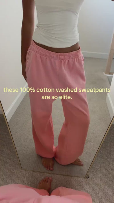 Comfrt Sunwashed Straight Leg Sweatpants 100% Cotton Garment Dyed
